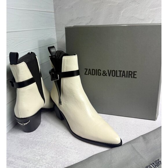 Zadig & Voltaire Boots Women's Size FR 41/US 10‎ White Tyler Cecilia Vintage - Picture 4 of 13